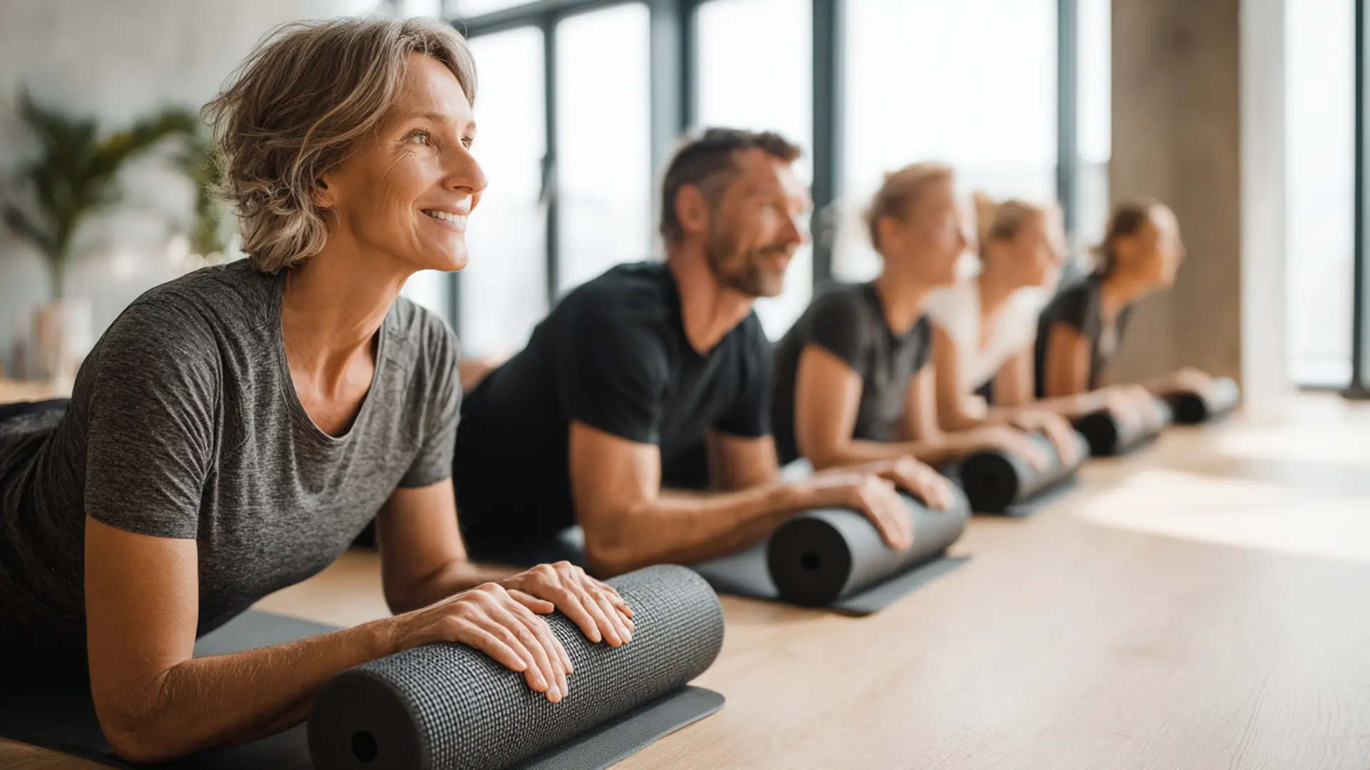 Faszien Loesen Mann Trainiert Mit Dehnungsband Faszien Loesen Mann Trainiert Mit Dehnungsband